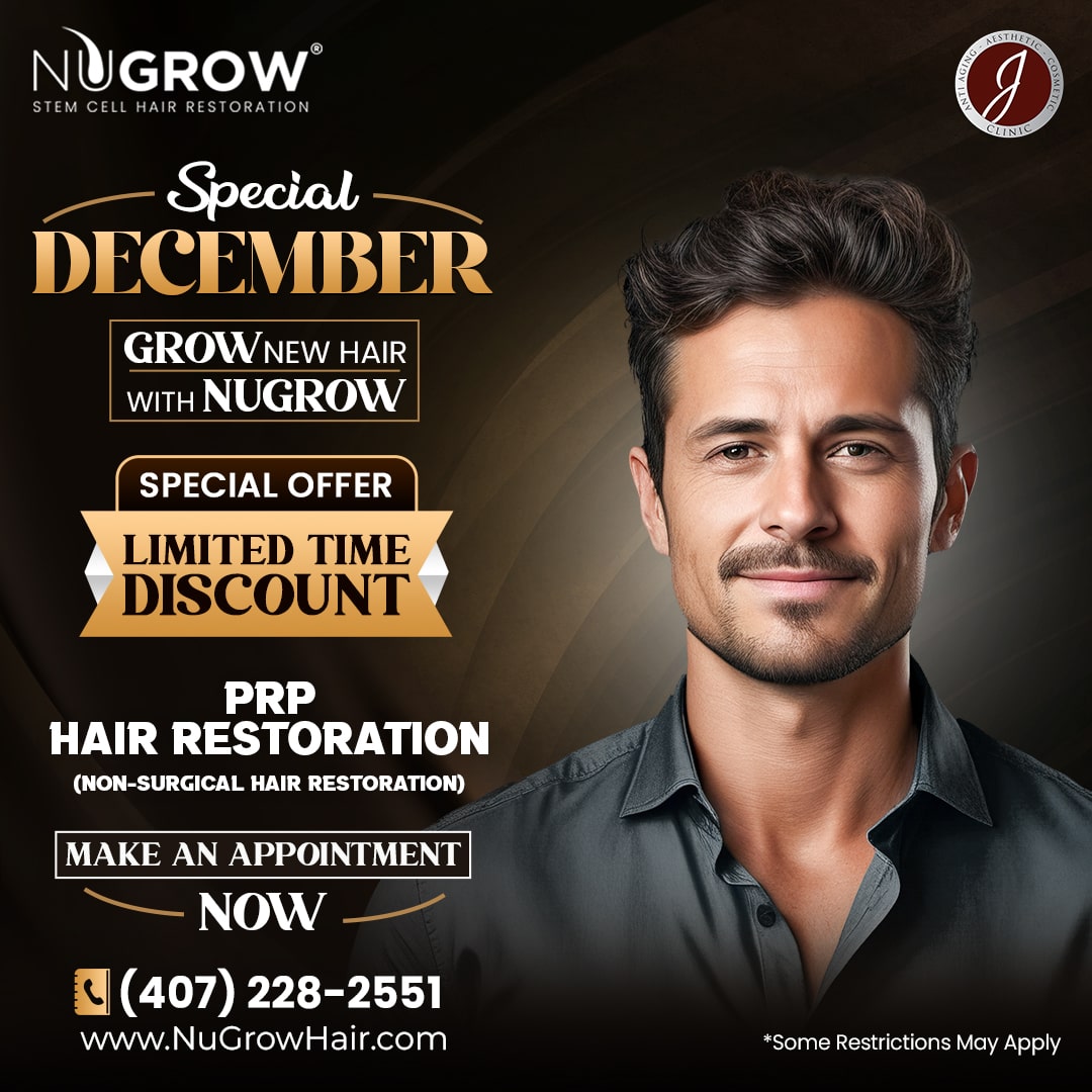 MONTHLY DECEMBER POST - 25% SERVICE - PRP HAIR RESTORATION - NU GROW-min